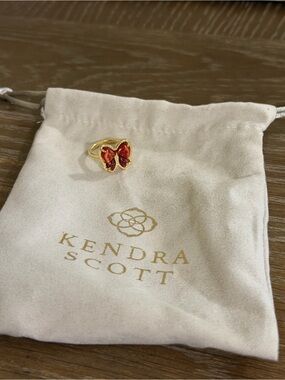 Kendra Scott Gold Butterfly Ring with Red Stones